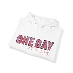 One Day at a Time | Neon Sign | Cozy Pullover Hoodie
